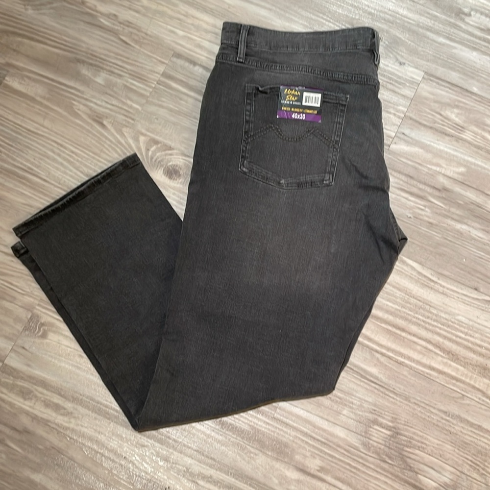 URBAN STAR RELAXED FIT STRETCH STRAIGHT LEG GRAY JEAND 40 x 30